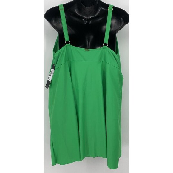 Nicole Miller Swimdress Plus Size 3X Swimsuit One Piece Green Stretch Women New - Picture 4 of 9